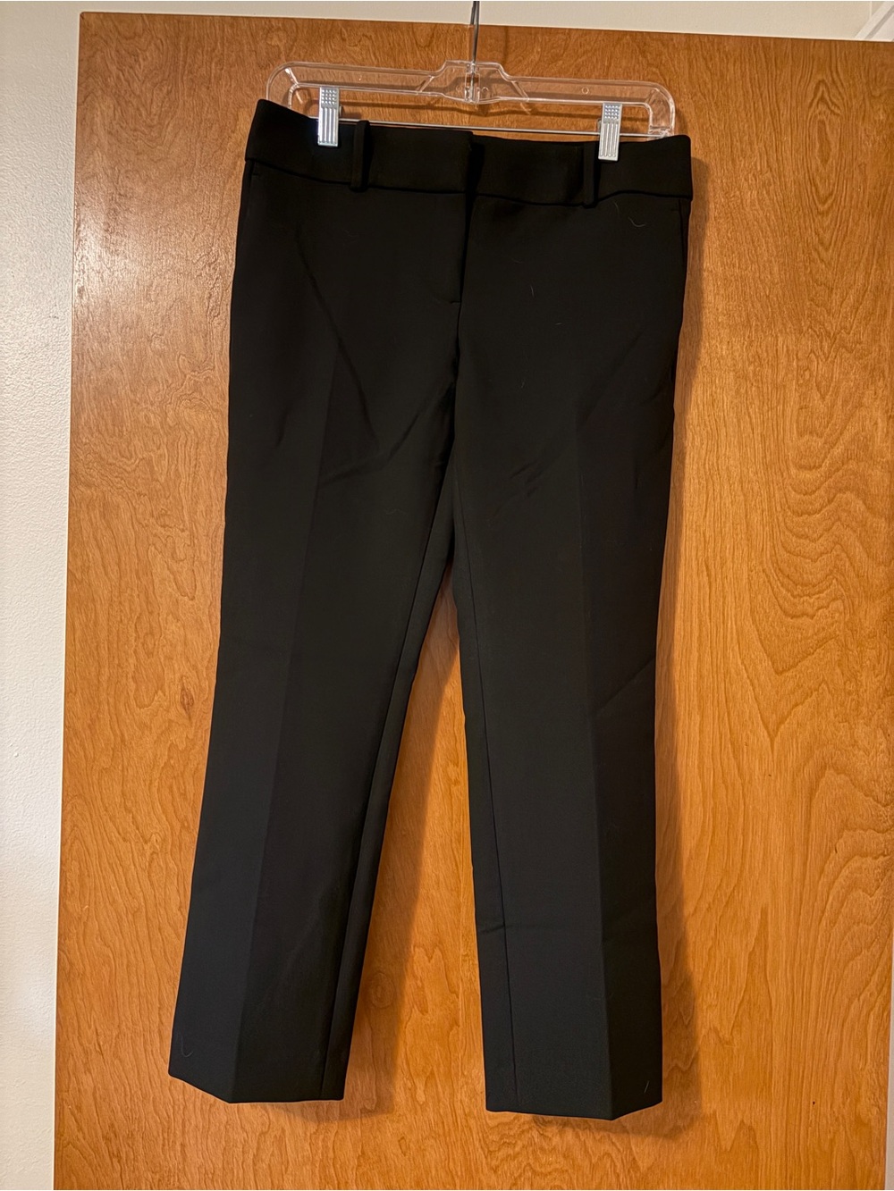 Ann Taylor Black Tailored Straight-Leg Trousers